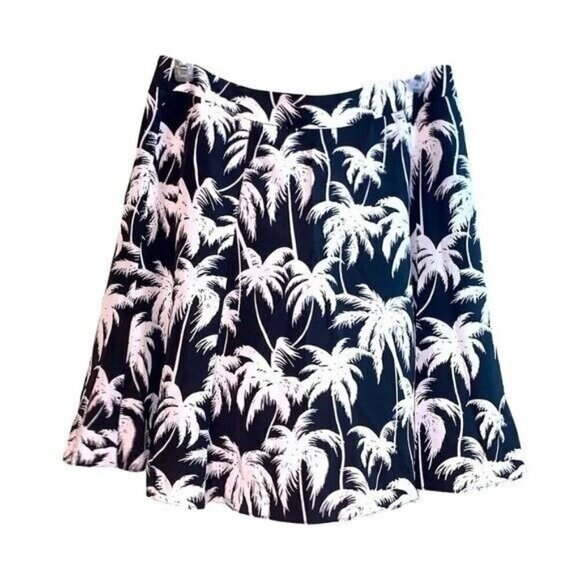 Vince Camuto Island Print Black White A-Line Business Casual Skirt size 2 - Picture 1 of 10